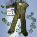Silly Silas - Granny teddy footed tights with braces - Olive | Scout & Co