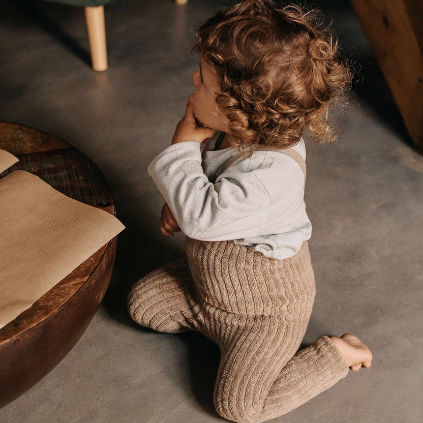 Silly Silas - Granny teddy footless cotton tights with braces - Peanut blend | Scout & Co