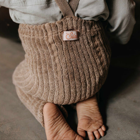 Silly Silas - Granny teddy footless cotton tights with braces - Peanut blend | Scout & Co