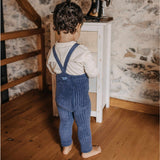 Silly Silas - Granny teddy footless cotton tights with braces - Steel Blue | Scout & Co