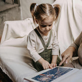 Silly Silas - Granny teddy footed tights with braces - Olive | Scout & Co