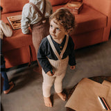 Silly Silas - Granny teddy footless cotton tights with braces - Peanut blend | Scout & Co