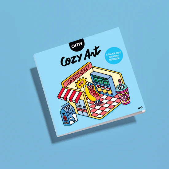 OMY - Cozy Art colouring book - Supermarket | Scout & Co