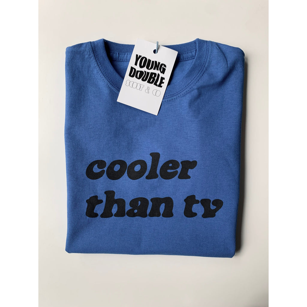 Young Double x Scout & Co exclusive - Cooler Than TV T-shirt - Dark Blue | Scout & Co