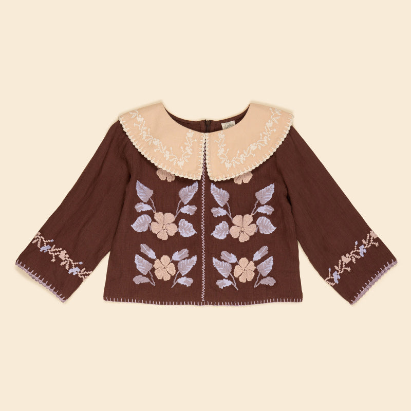 Apolina - Daria blouse - Dark chocolate | Scout & Co