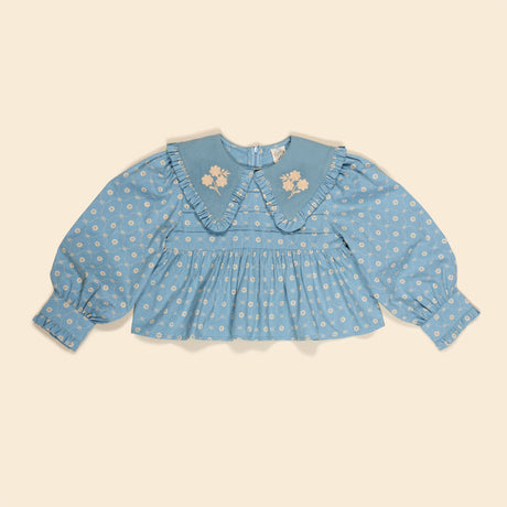 Apolina - Dionne Blouse - Quilt Calico Blue Pebble | Scout & Co