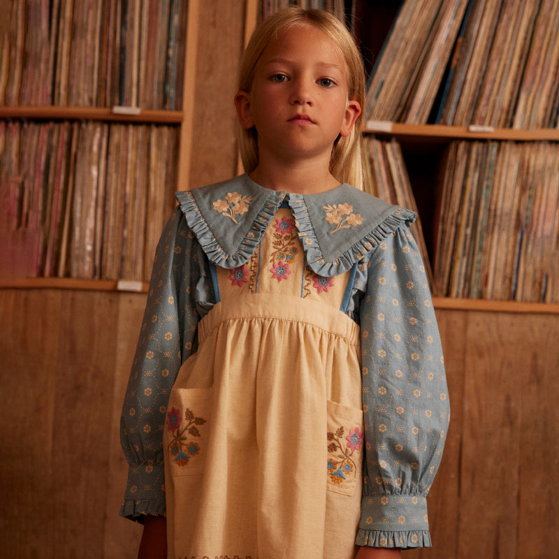 Apolina - Dionne Blouse - Quilt Calico Blue Pebble | Scout & Co