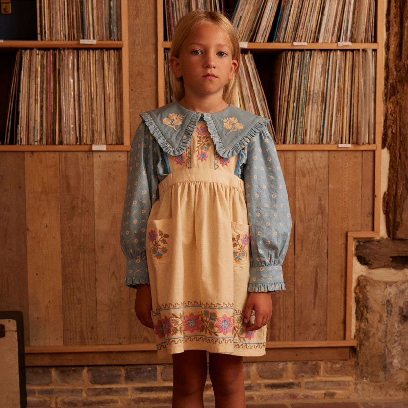 Apolina - Dionne Blouse - Quilt Calico Blue Pebble | Scout & Co