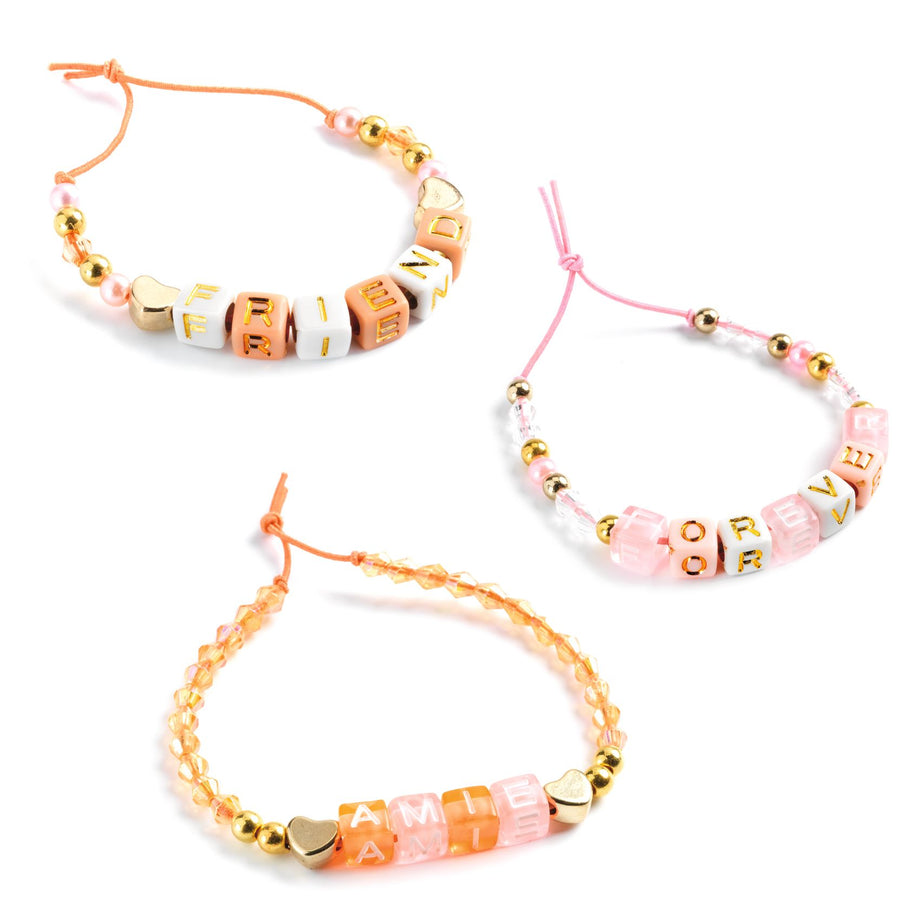 tea and craft: Pastel alphabet bead bracelets