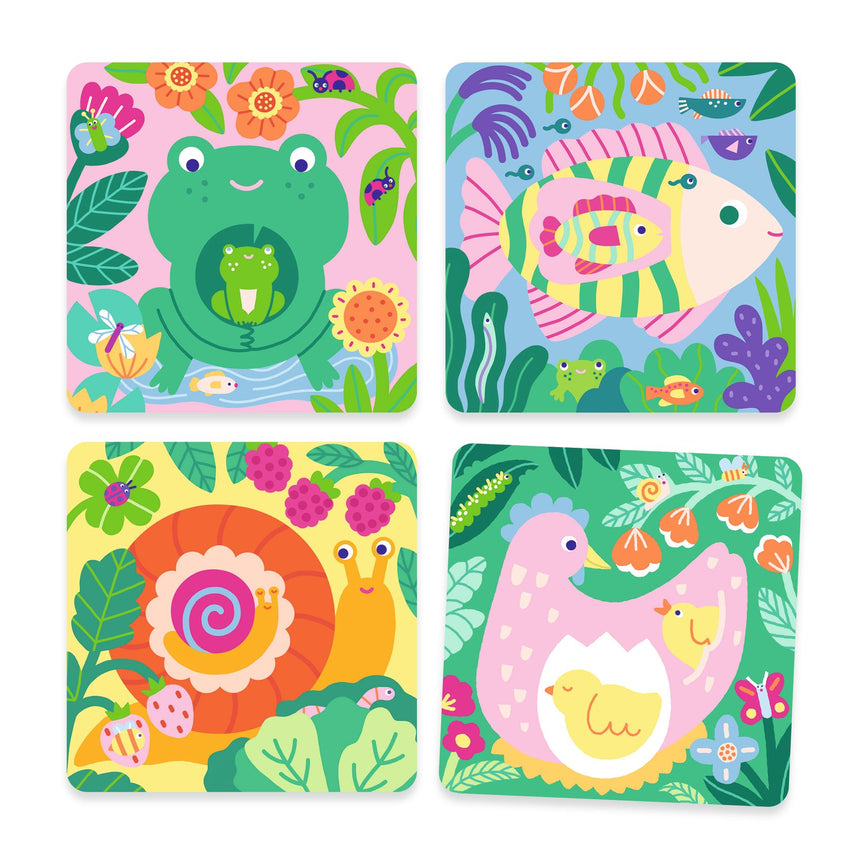 Djeco - Magic colouring - Peekaboo Garden Baby Animals