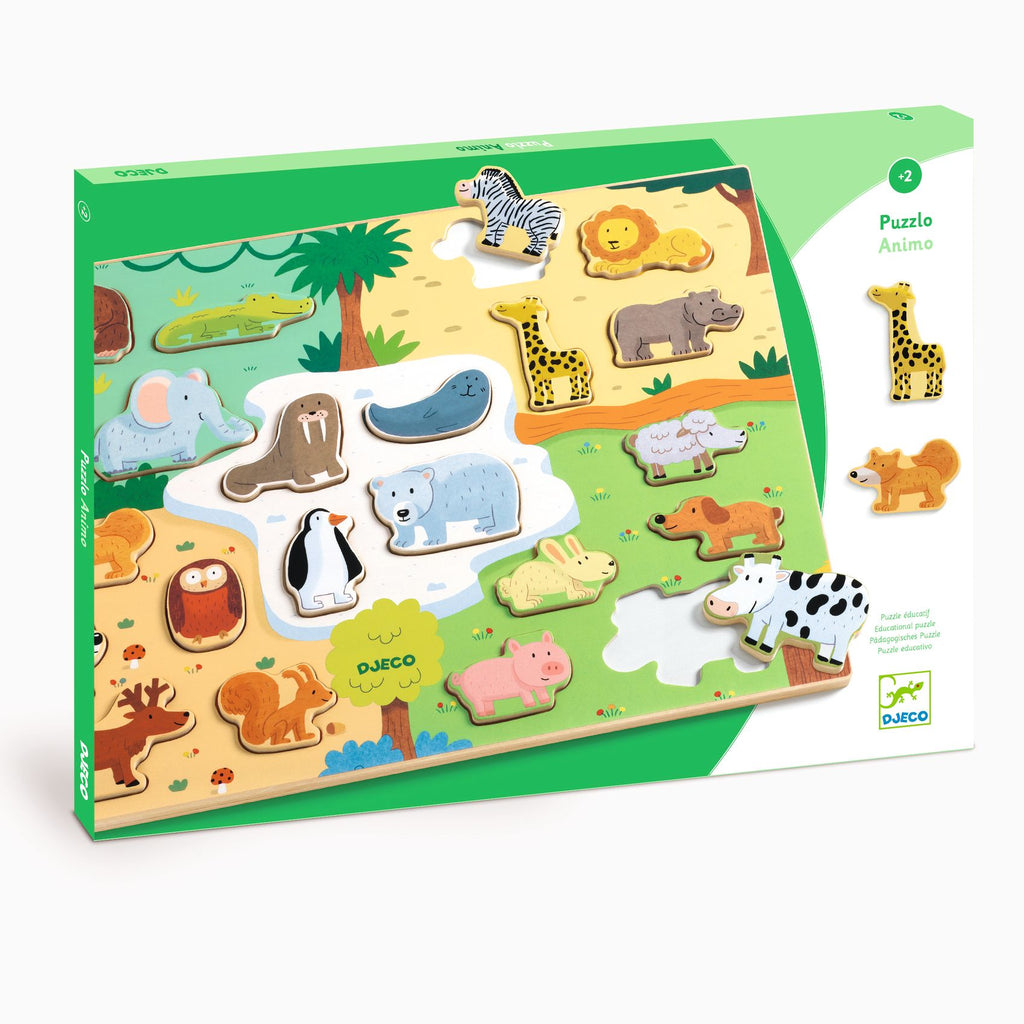 Djeco - Puzzlo Animo wooden tray jigsaw puzzle | Scout & Co