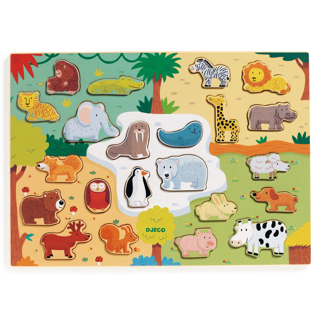 Djeco - Puzzlo Animo wooden tray jigsaw puzzle | Scout & Co