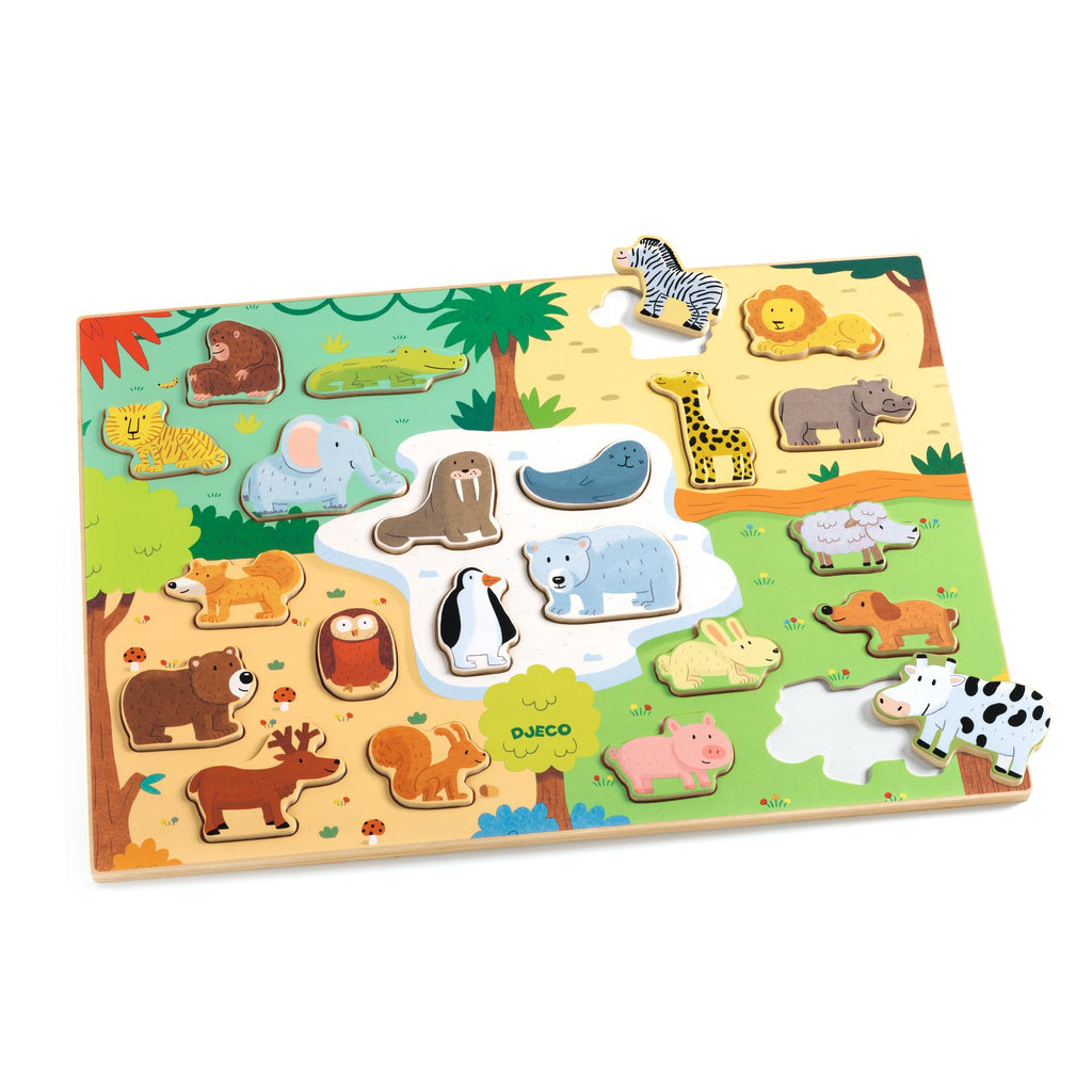 Djeco - Puzzlo Animo wooden tray jigsaw puzzle | Scout & Co