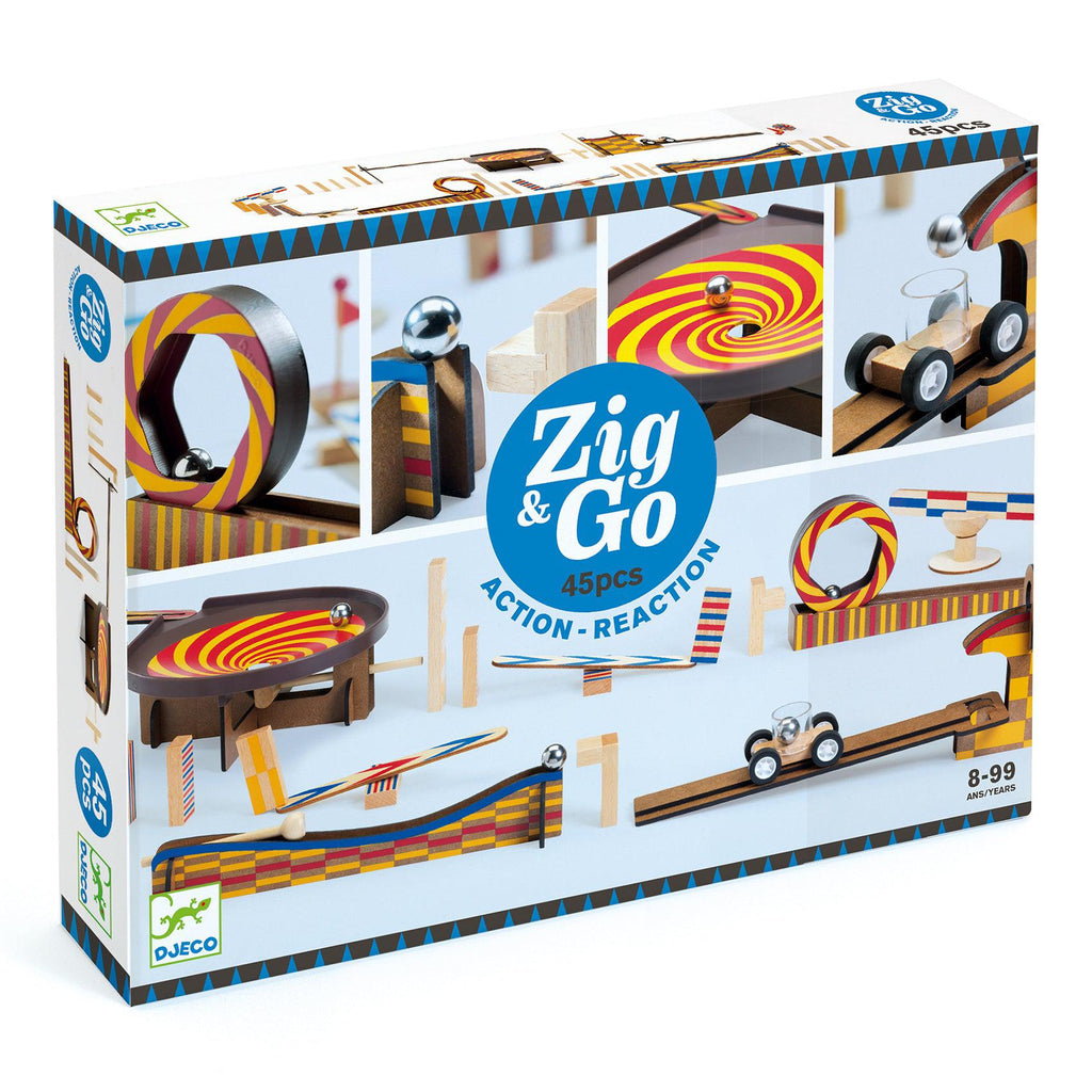 Djeco - Zig & Go Action Reaction construction game - 45 pieces - Wroom | Scout & Co