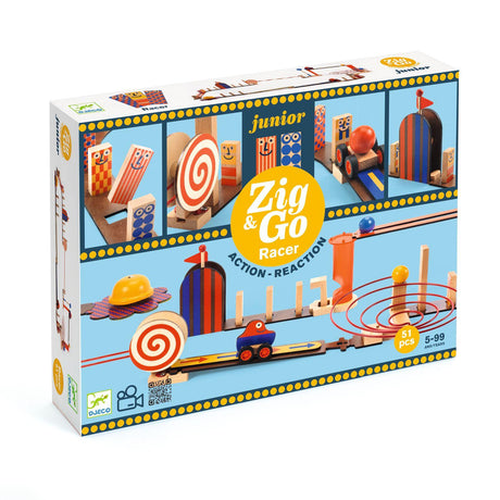 Djeco - Zig & Go Junior - Action Reaction construction game - 51 pieces - Racer | Scout & Co
