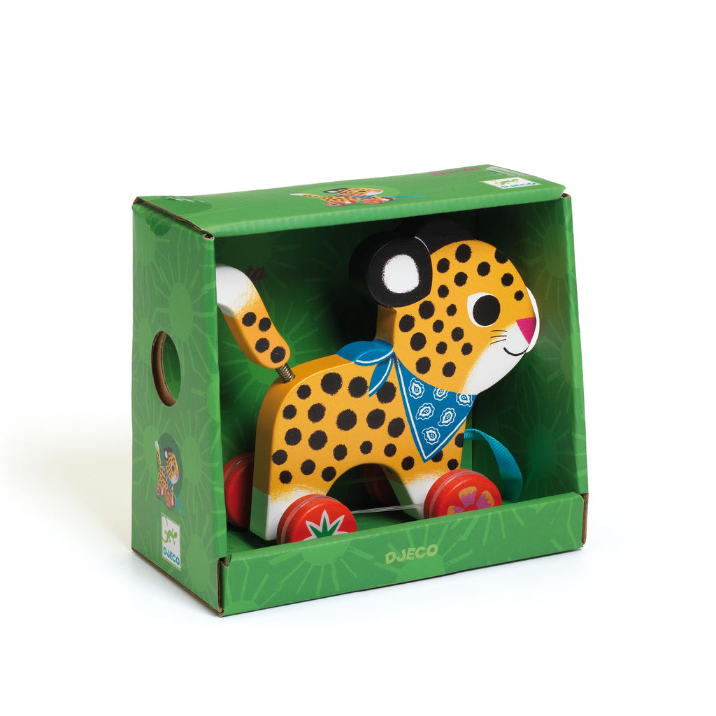 Djeco - Greta leopard pull-along toy | Scout & Co