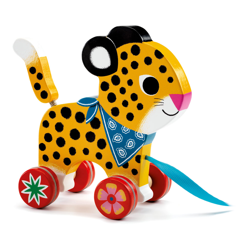 Djeco - Greta leopard pull-along toy | Scout & Co