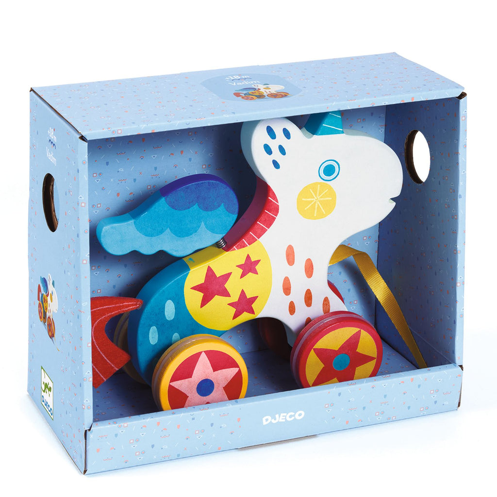 Djeco - Vadim unicorn pull-along toy | Scout & Co