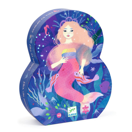 Djeco - Ella The Mermaid 36-piece silhouette jigsaw puzzle | Scout & Co