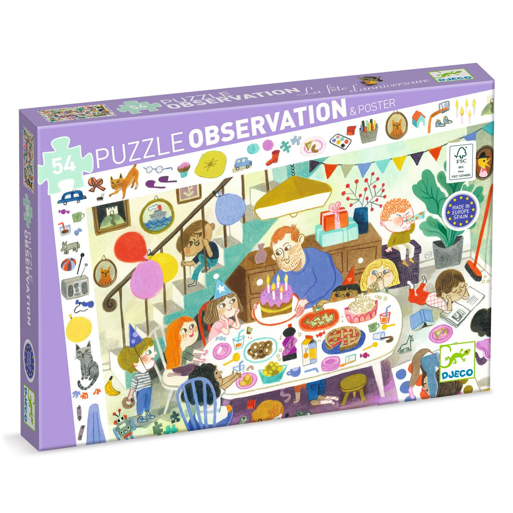 Djeco - Birthday Party 54-piece observation jigsaw puzzle | Scout & Co