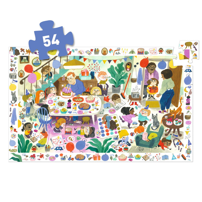 Djeco - Birthday Party 54-piece observation jigsaw puzzle | Scout & Co