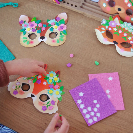 Djeco - Forest Animals mosaic masks DIY kit