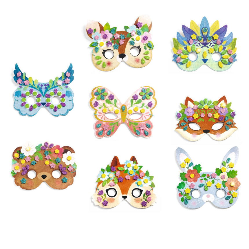 Djeco - Forest Animals mosaic masks DIY kit