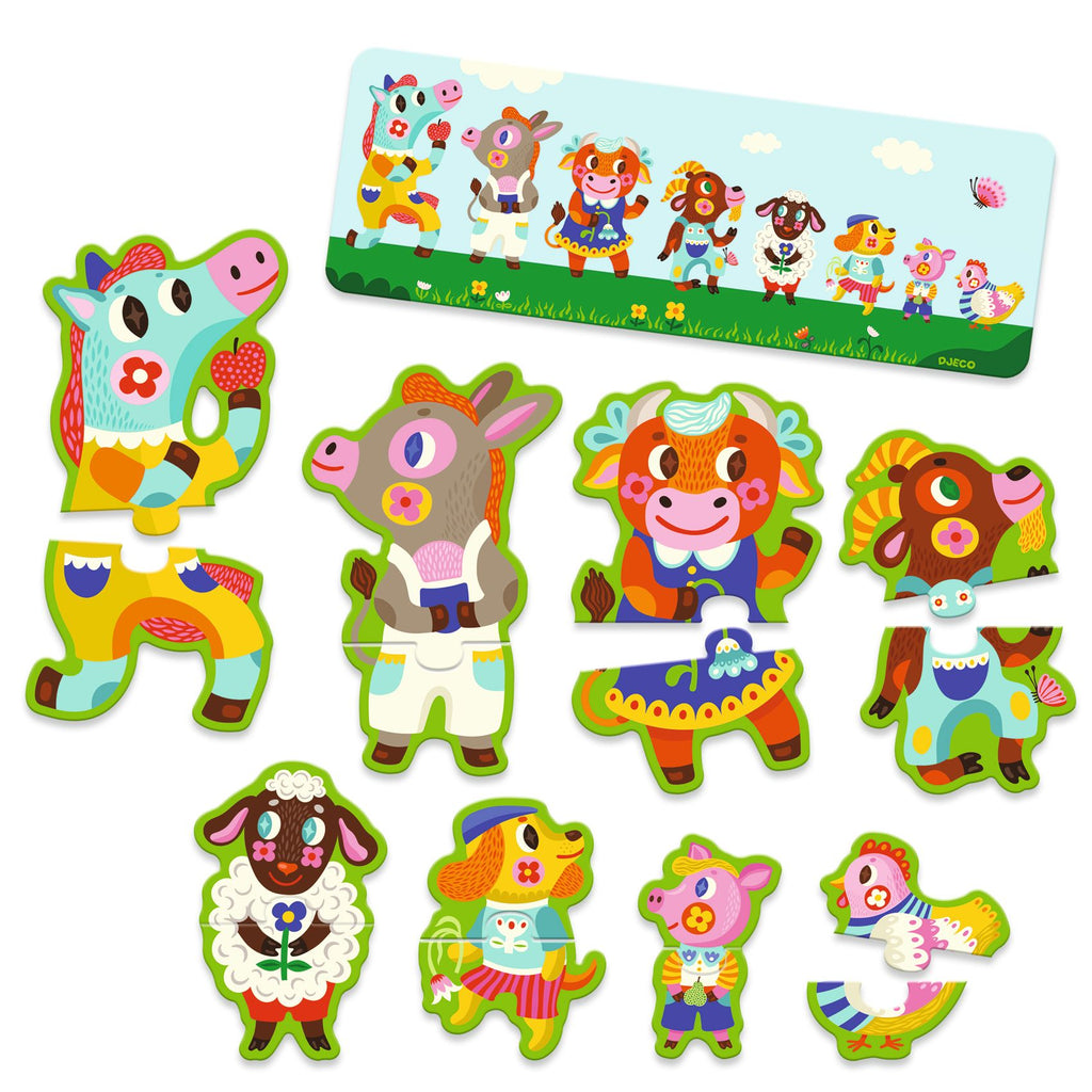 Djeco - Big & Small On The Farm - duo jigsaw puzzle | Scout & Co