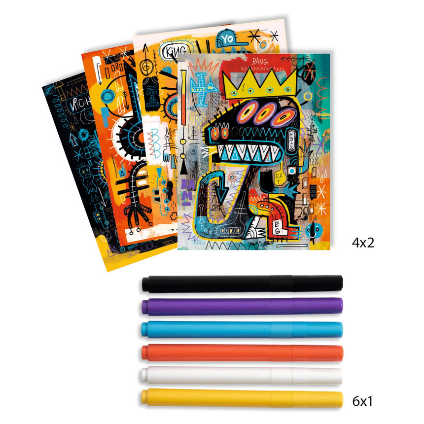 Djeco -  Inspired By Basquiat markers craft kit - Brooklyn