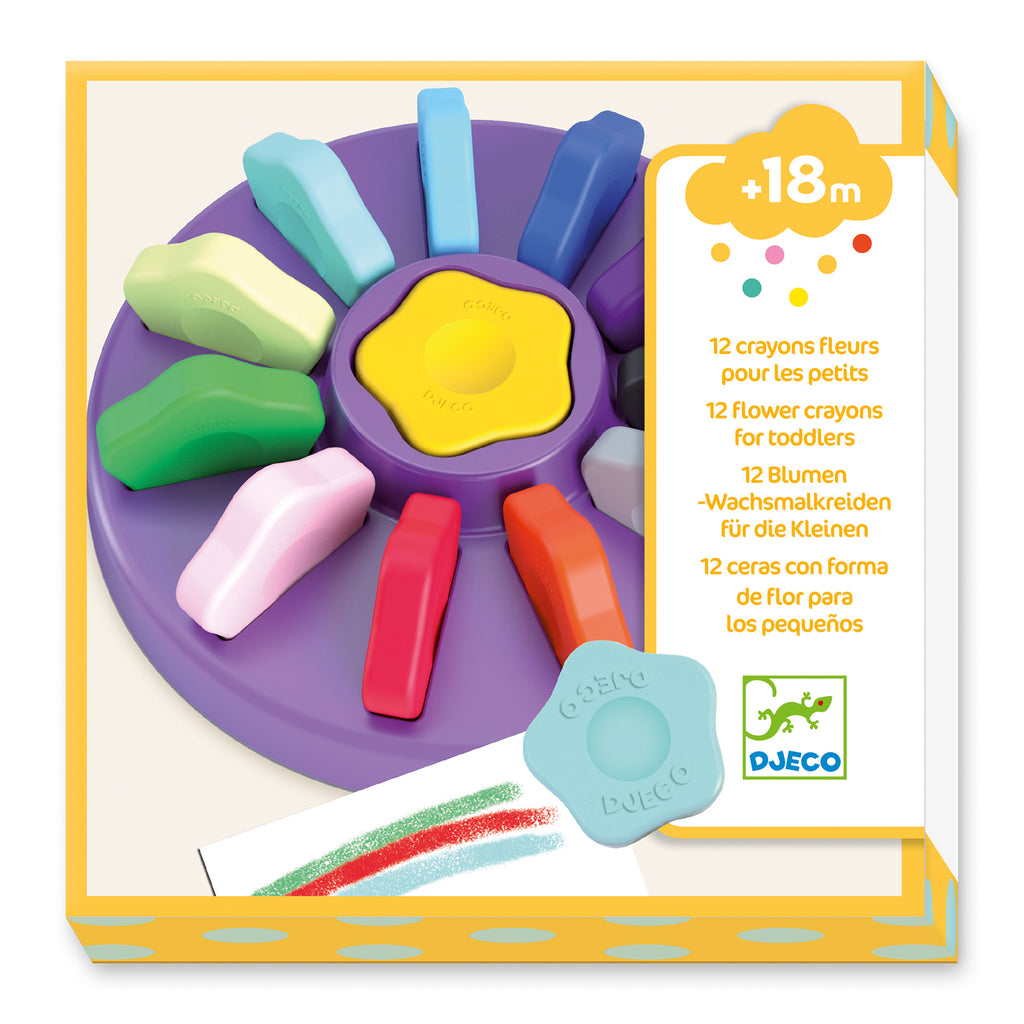 Djeco - Toddler flower crayons - set of 12 | Scout & Co