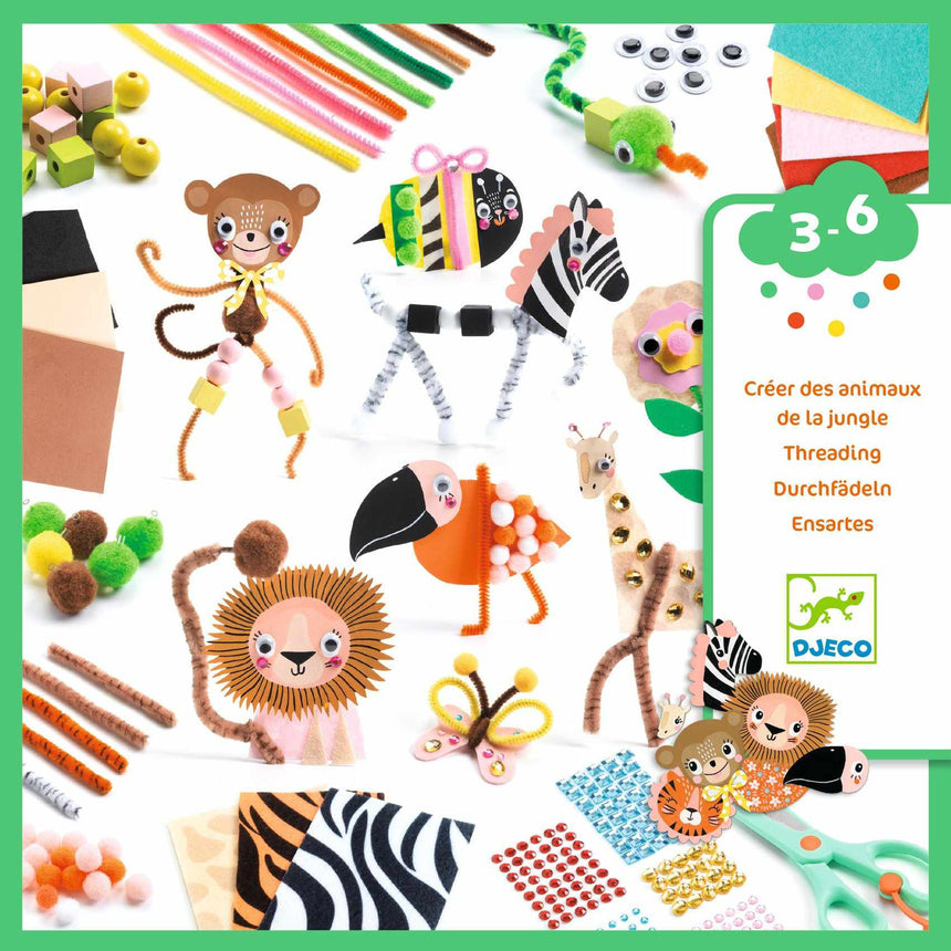 Djeco - Pipe cleaner threading craft kit - My Animals | Scout & Co
