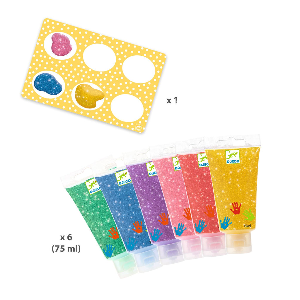 Djeco - Finger Paints - 6 tubes - Glitter | Scout & Co