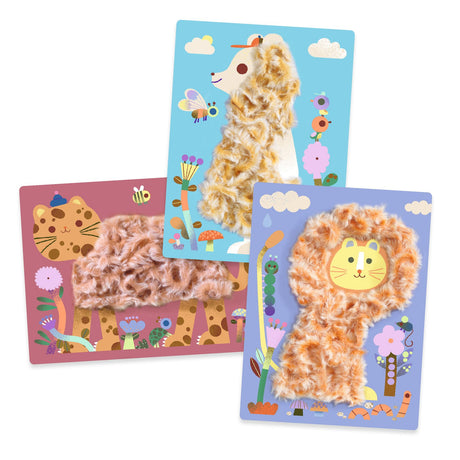 Djeco - Fluffy Friends wool & velcro collage kit | Scout & Co