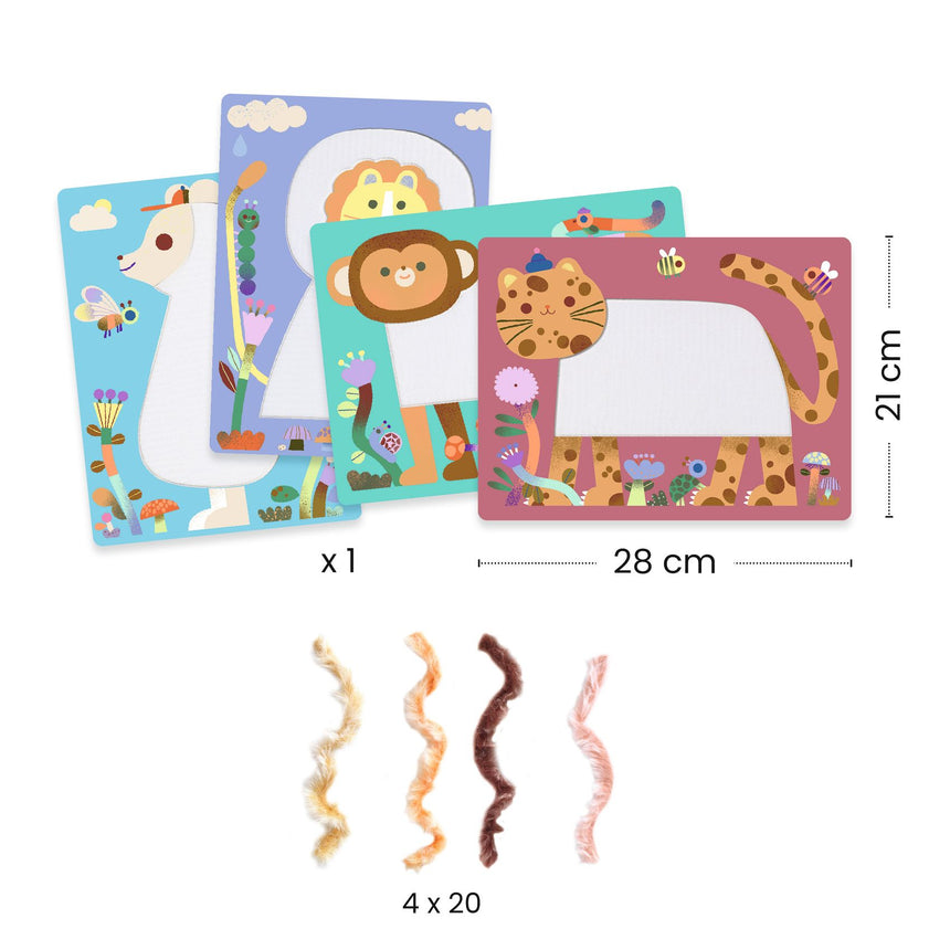 Djeco - Fluffy Friends wool & velcro collage kit | Scout & Co