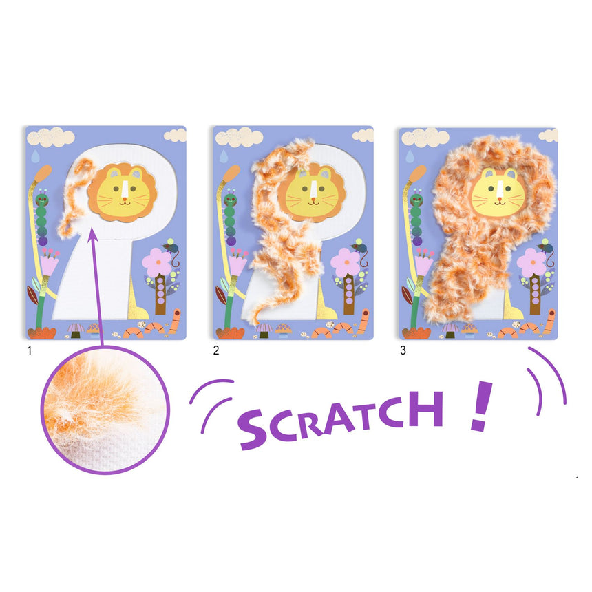 Djeco - Fluffy Friends wool & velcro collage kit | Scout & Co
