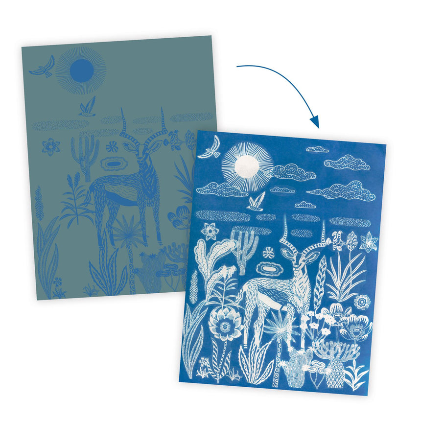 Djeco - Nighttime In The Savannah - cyanotype craft set | Scout & Co