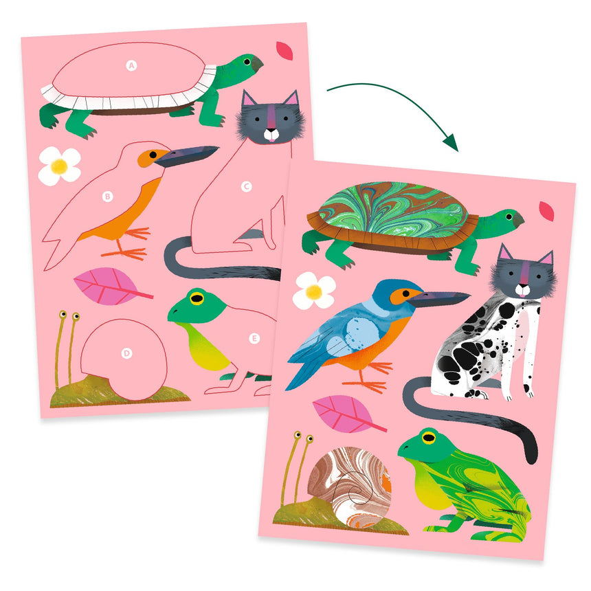 Djeco - Colourful paper marbling craft set | Scout & Co