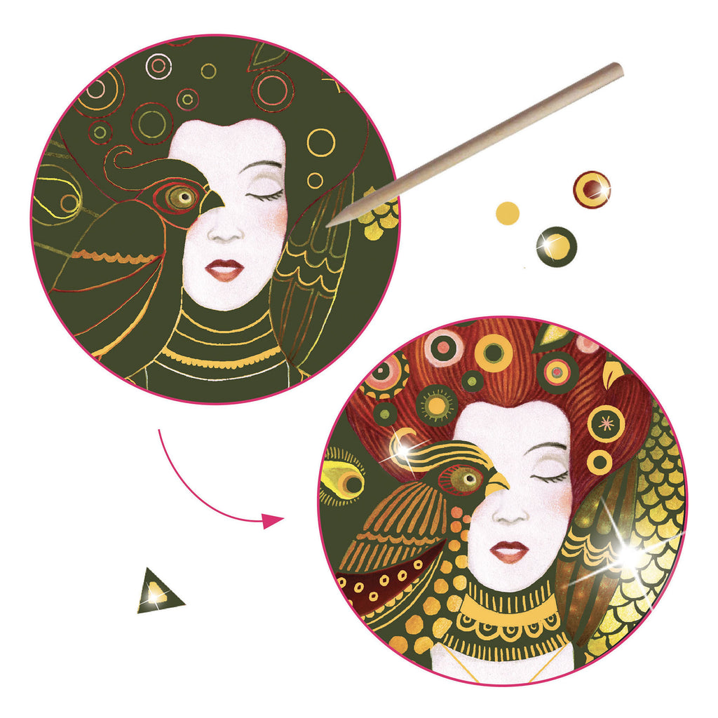 Djeco - Inspired By Gustav Klimt scratch cards - Golden Goddesses | Scout & Co