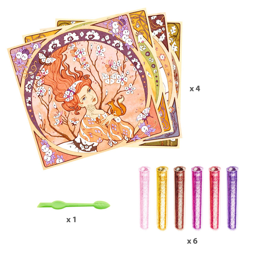 Djeco - Inspired By Alfons Mucha glitter art craft kit - Divine | Scout & Co