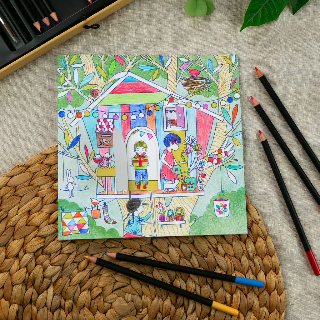 Djeco - Nina's Play Tents - little doors colouring sheets | Scout & Co