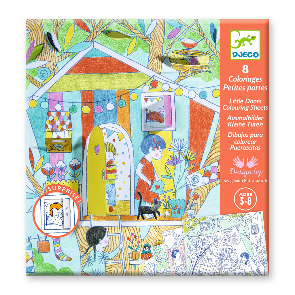 Djeco - Nina's Play Tents - little doors colouring sheets | Scout & Co