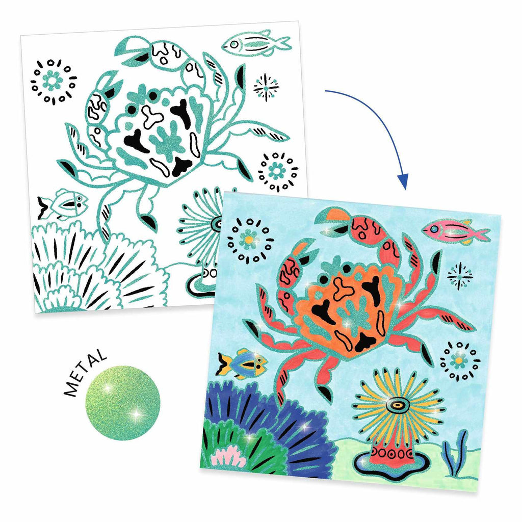 Djeco - Under The Sea shiny colouring | Scout & Co