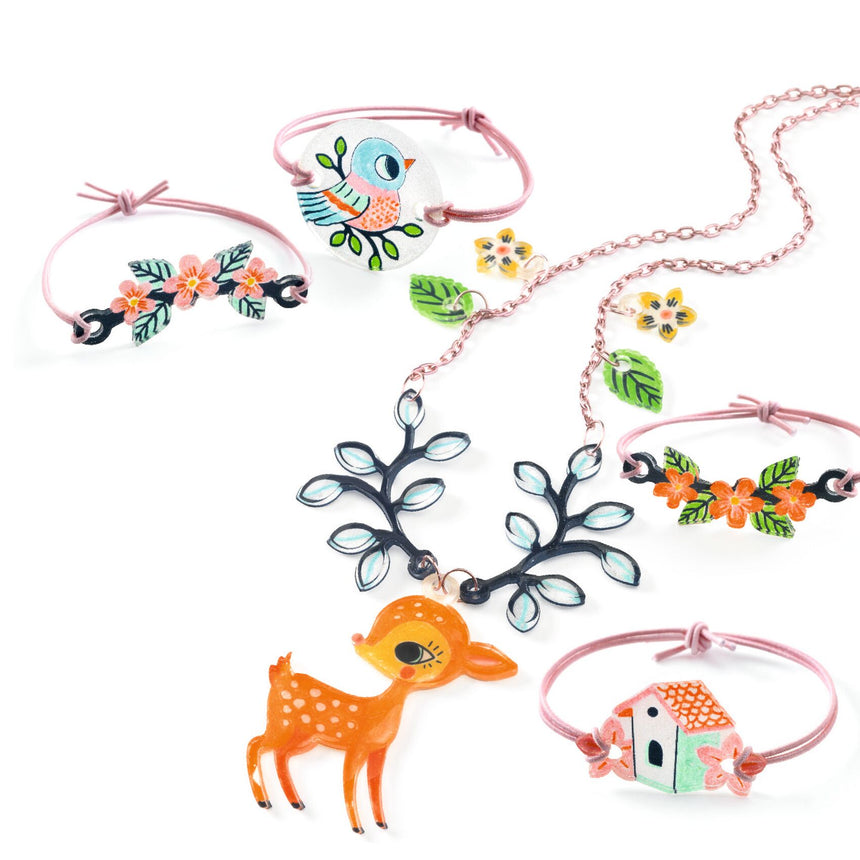 Djeco - The Fawn and The Bird shrink plastic DIY kit