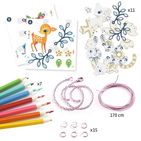Djeco - The Fawn and The Bird shrink plastic DIY kit