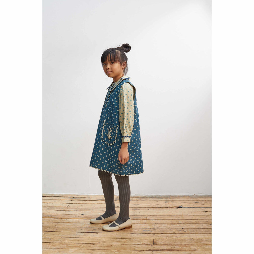 Apolina - Dorothy pinafore dress - Pansy Garden Lake | Scout & Co