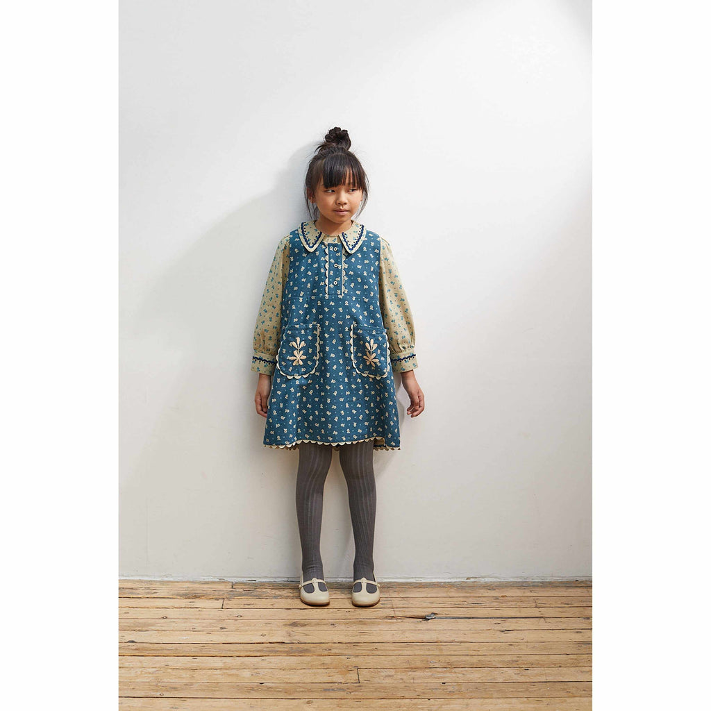 Apolina - Dorothy pinafore dress - Pansy Garden Lake | Scout & Co