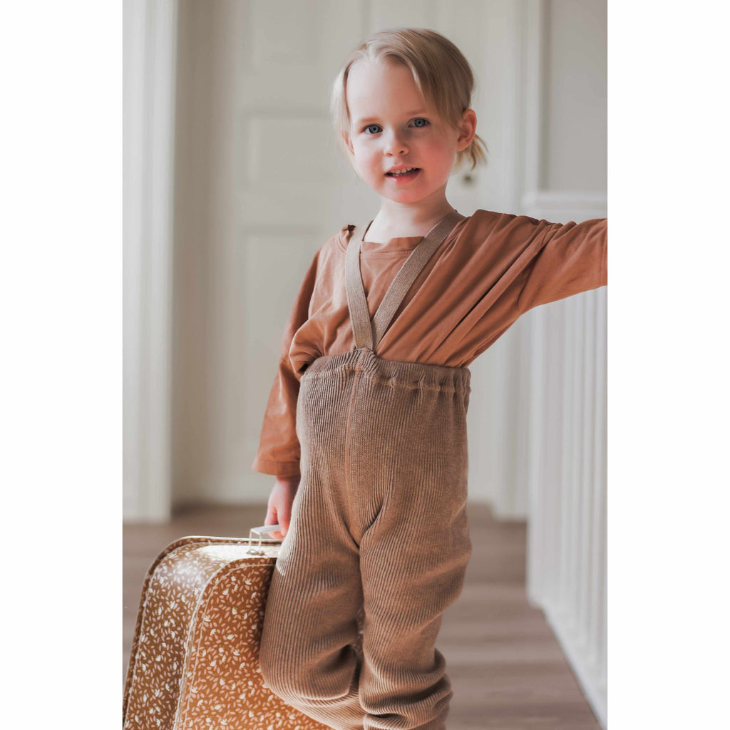 Silly Silas - Roomy footless cotton tights with braces - Peanut Blend | Scout & Co