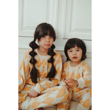 Sleepy Doe x Scout & Co exclusive - Harlequin Marigold kids classic pyjamas | Scout & Co
