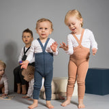 Silly Silas - Footless cotton tights with braces - Steel Blue Blend | Scout & Co