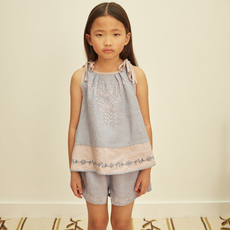 Apolina - Emeline top and shorts set - Blue Lilac | Scout & Co